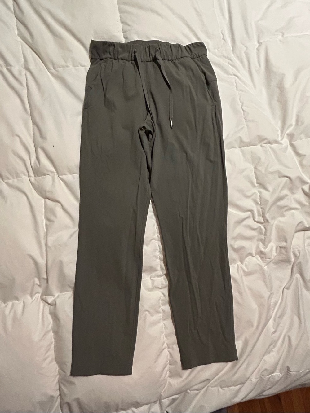 Olive Drawstring Casual Pants